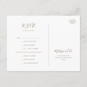Carte de réponse RSVP   Choix de menu kraft Hiver 