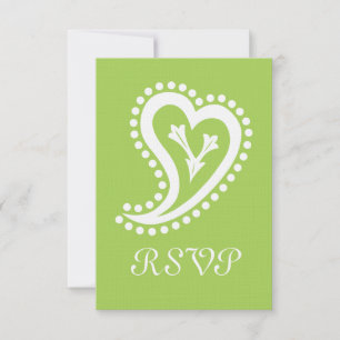 Carte de réponse RSVP Cœurs Paisley Sucrés en Péri