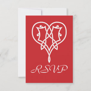 Carte de réponse RSVP Cœurs Tissage Celtique en Ce
