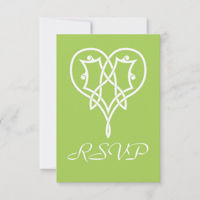 Carte de réponse RSVP Cœurs Tissage Celtique en Pé (Devant)