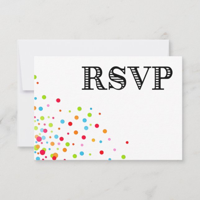 Carte de réponse RSVP Confetti Celebration (Devant)