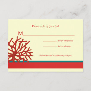 Carte de réponse RSVP Coral Beach