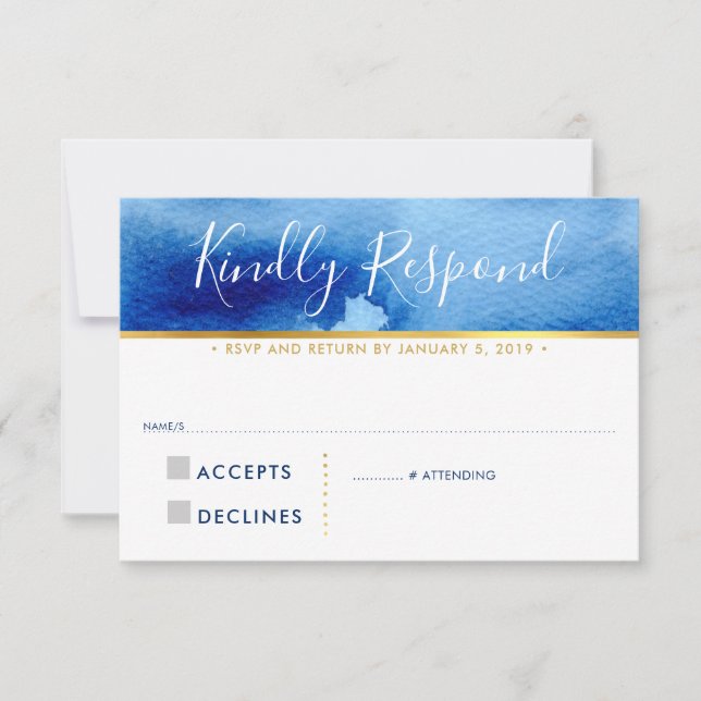 CARTE DE RÉPONSE RSVP couleur bleu clair (Devant)