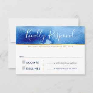 CARTE DE RÉPONSE RSVP couleur bleu clair