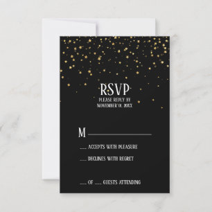 Carte de réponse RSVP de fiançailles avec confetti