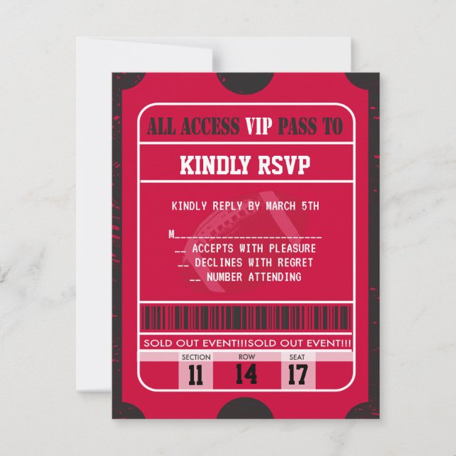 Carte de réponse RSVP de Football Splatter Bar Mit (Devant)