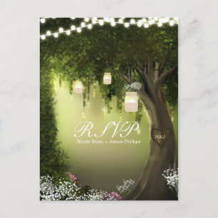 Carte de réponse RSVP de jardin de forêt enchantée