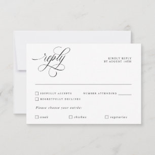 Carte de réponse RSVP de luxe calligraphiée pour m