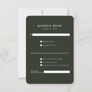 Carte de réponse RSVP de manoir de campagne élégan