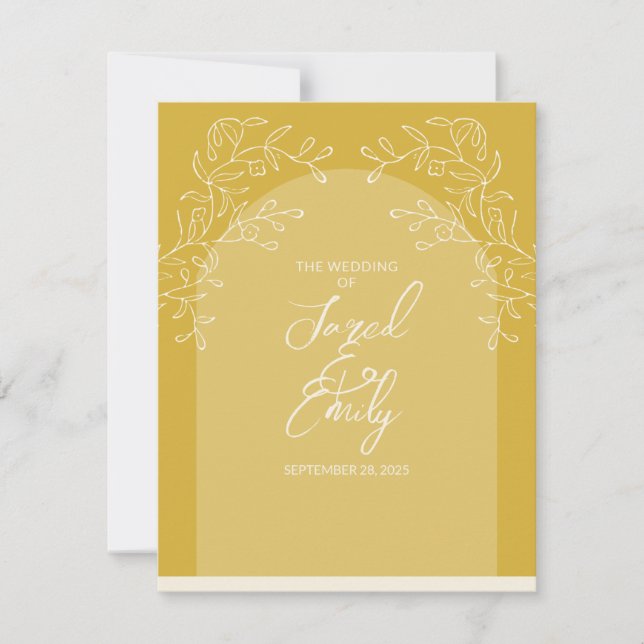 Carte de réponse RSVP de mariage (Devant)