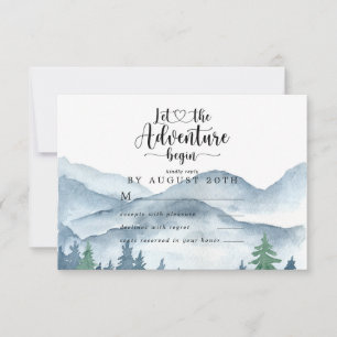 Carte de réponse RSVP de mariage à la forêt aquare