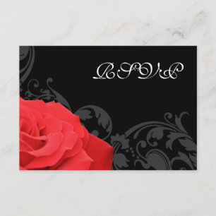 Carte de réponse RSVP de mariage à la rose rouge