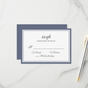 Carte de réponse RSVP de mariage à l'écriture élég