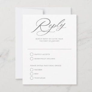 Carte de réponse RSVP de mariage à l'écriture grac