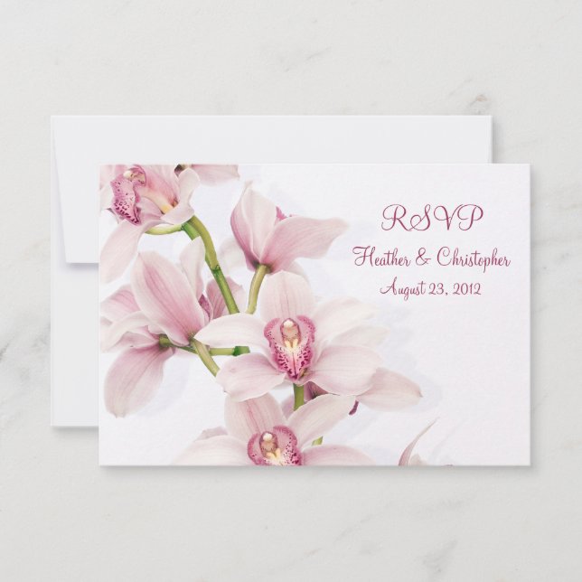 Carte de réponse RSVP de mariage à l'orchidée Cymb (Devant)