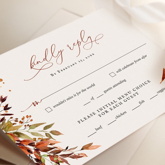 Carte de réponse RSVP de mariage à script minimali (Créateur téléchargé)