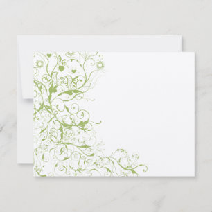 Carte de réponse RSVP de mariage Birds & Swirls #1