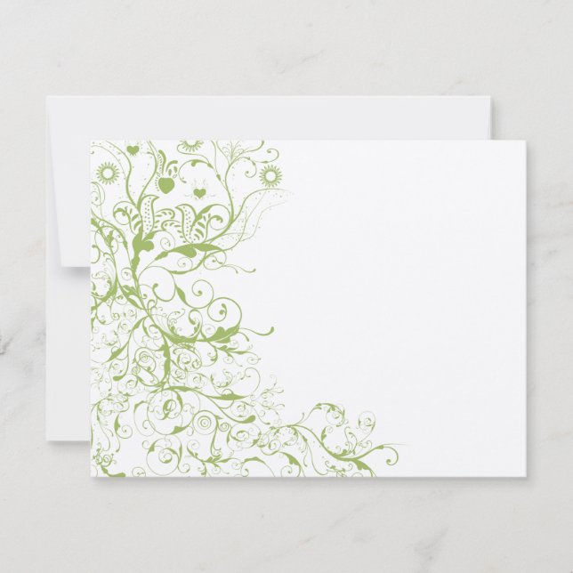 Carte de réponse RSVP de mariage Birds & Swirls #1 (Devant)
