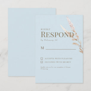 Carte de réponse RSVP de mariage bleu ciel texte o