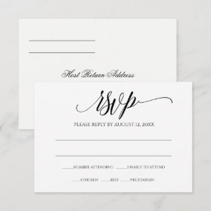 Carte de réponse RSVP de mariage Calligraphie Lu