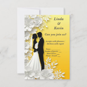💛 Carte de réponse RSVP de mariage Carte de répon