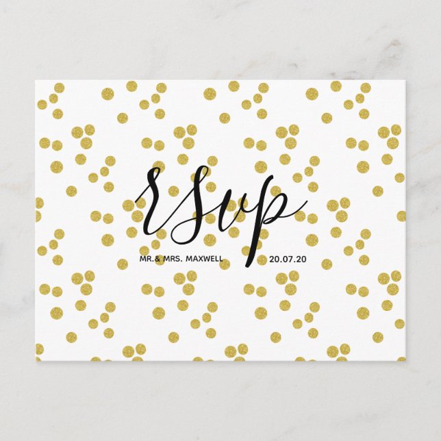 Carte de réponse RSVP de mariage | Carte postale d (Devant)