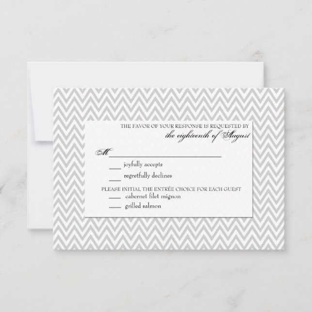 Carte de réponse RSVP de mariage // Chevron (Devant)