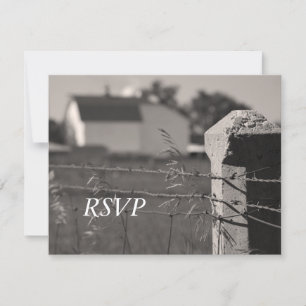 Carte de réponse RSVP de mariage dans la ferme du