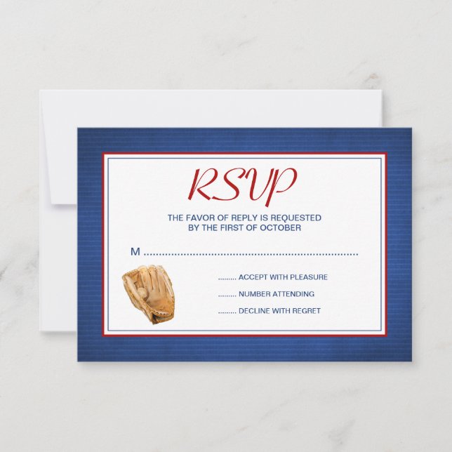 Carte de réponse RSVP de mariage de baseball (Devant)