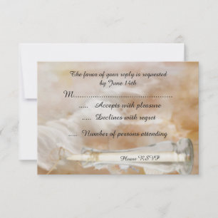 Carte de réponse RSVP de mariage de bouteille de p