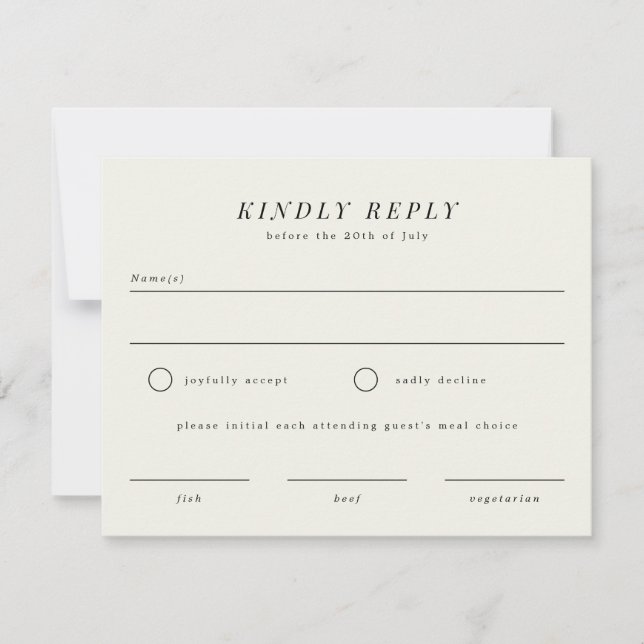 Carte de réponse RSVP de mariage de branche simple (Devant)