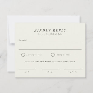 Carte de réponse RSVP de mariage de branche simple