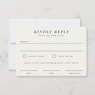 Carte de réponse RSVP de mariage de branche simple