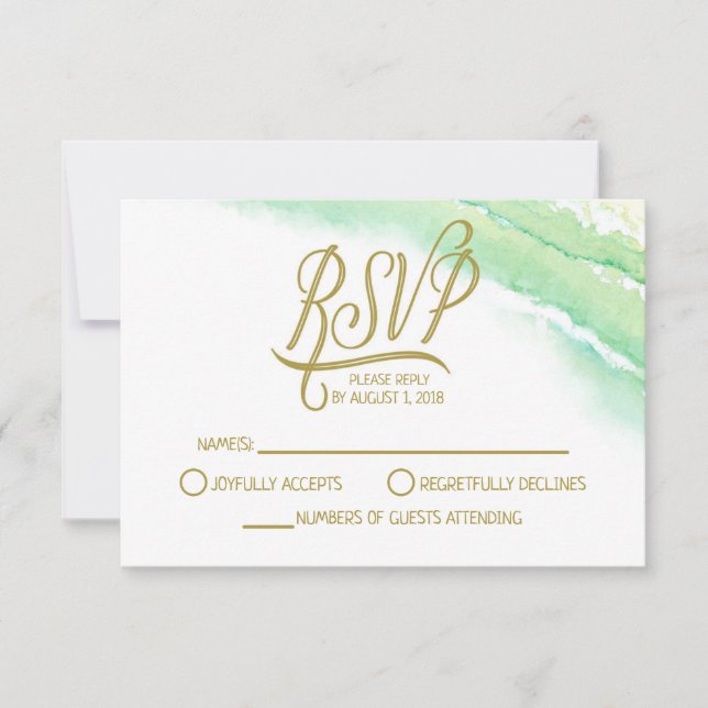 Carte de réponse RSVP de mariage de destination tr (Devant)