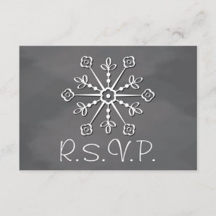 Carte de réponse RSVP de Mariage de Flocon de Neig