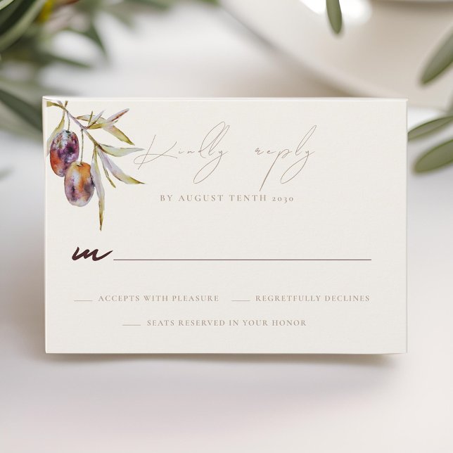 Carte de réponse RSVP de mariage de la branche d'o (Créateur téléchargé)