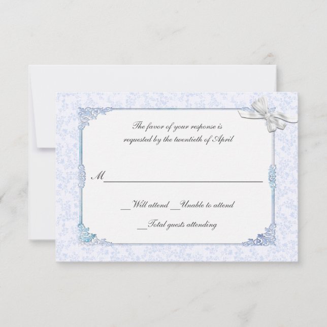 Carte de réponse RSVP de mariage de style victorie (Devant)