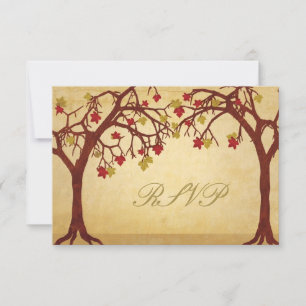 Carte de réponse RSVP de mariage des arbres d'auto