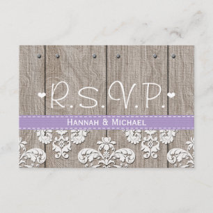 Carte de réponse RSVP de mariage d'Hydrangea viole