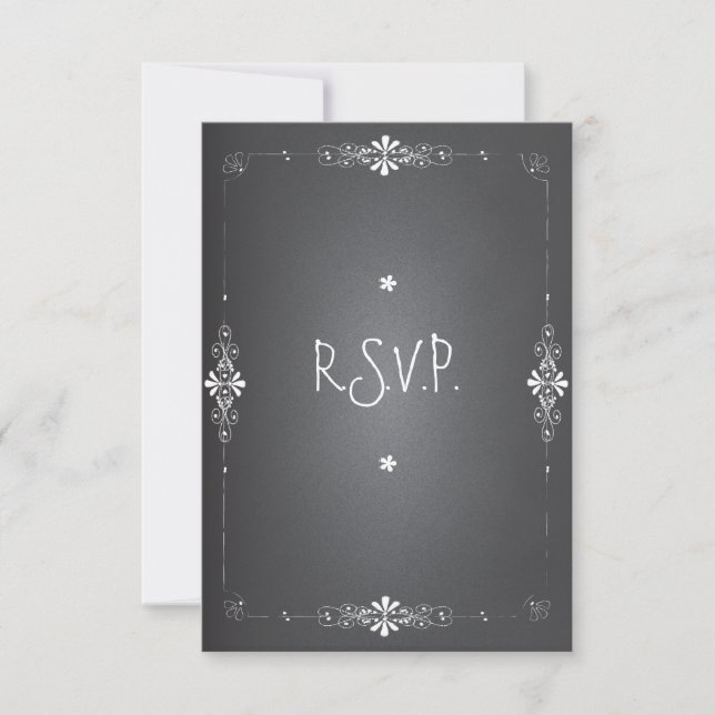 Carte de réponse RSVP de Mariage du tableau de bor (Devant)