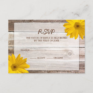 Carte de réponse RSVP de mariage en bois de la mar