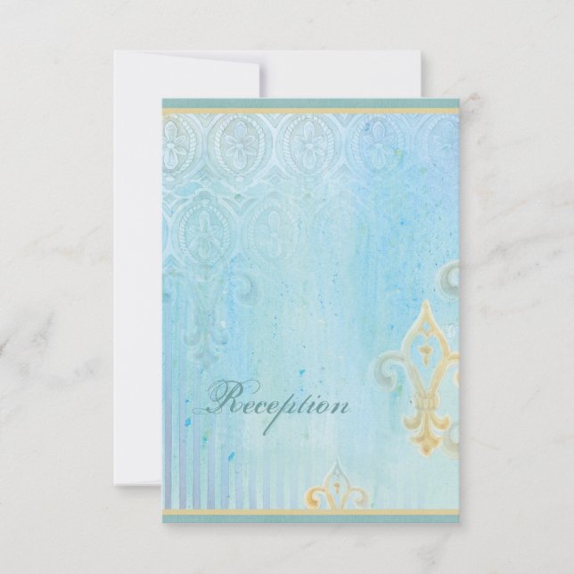 Carte de réponse RSVP de mariage Fleur de Lys Dama (Devant)