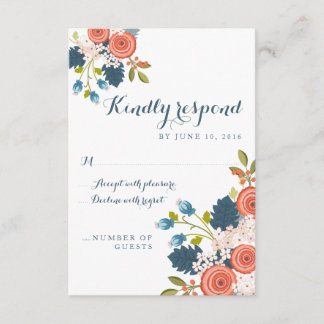 Carte de réponse RSVP de mariage floral Wild Garde