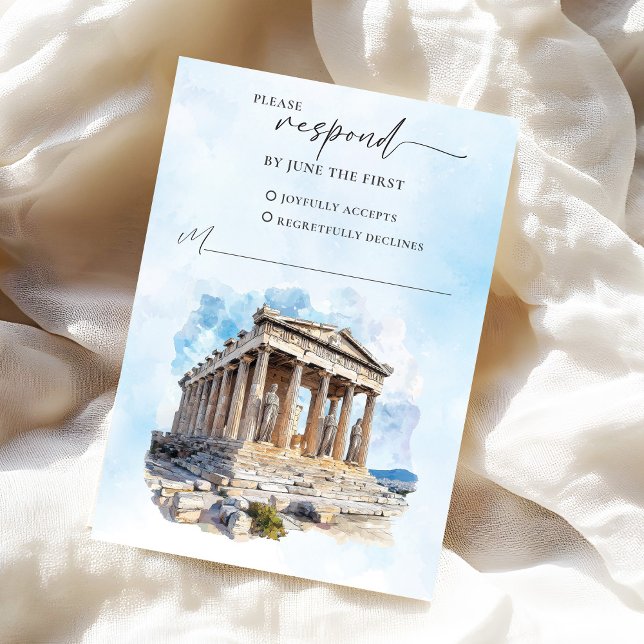 Carte de réponse RSVP de mariage grec (Greek Wedding RSVP Response Card)