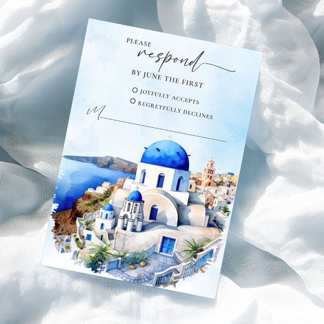 Carte de réponse RSVP de mariage grec (Greek Wedding RSVP Response Card)