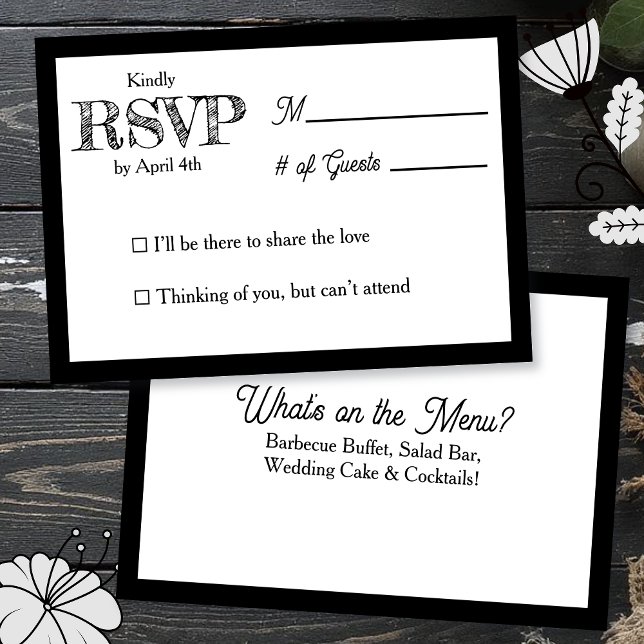 Carte de réponse RSVP de mariage & Menu du dîner d (Créateur téléchargé)