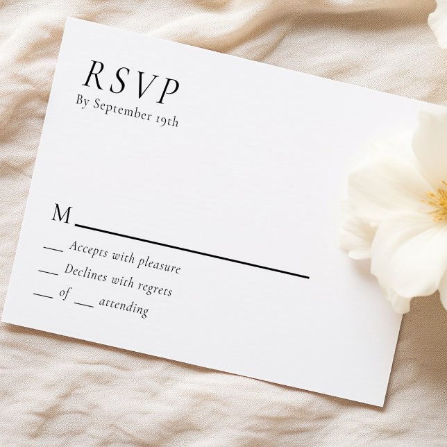 Carte de réponse RSVP de mariage minimal simple et (Créateur téléchargé)