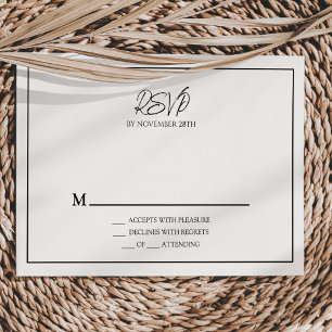Carte de réponse RSVP de mariage minimaliste simpl