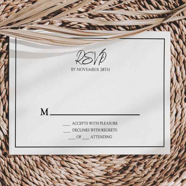 Carte de réponse RSVP de mariage minimaliste simpl (Créateur téléchargé)