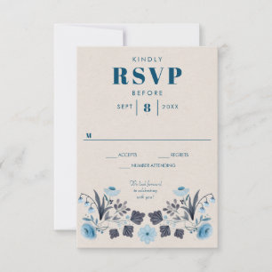 Carte de réponse RSVP de mariage moderne boho folk